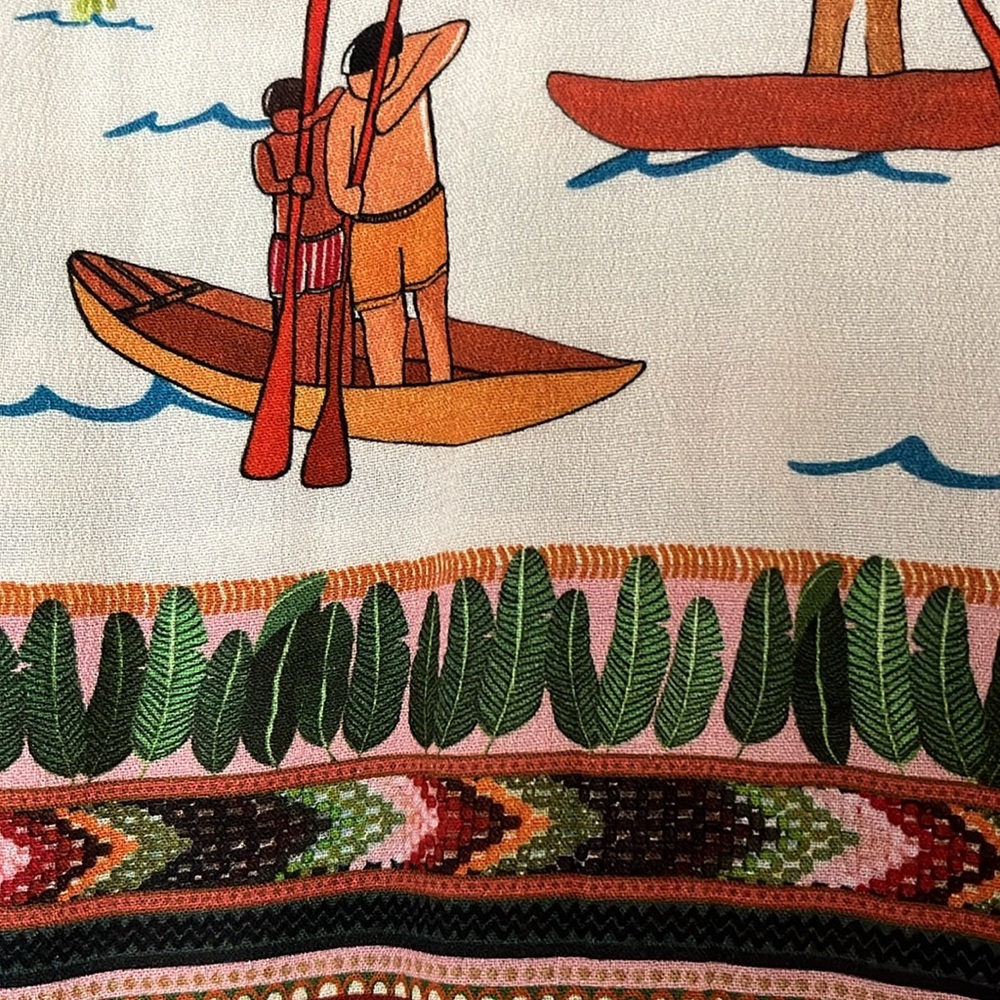 Farm Rio Mixed Scarf Patchwork Jumpsuit - Picture 7 of 10